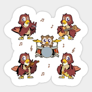 Cartoon Owl Big Band Sticker